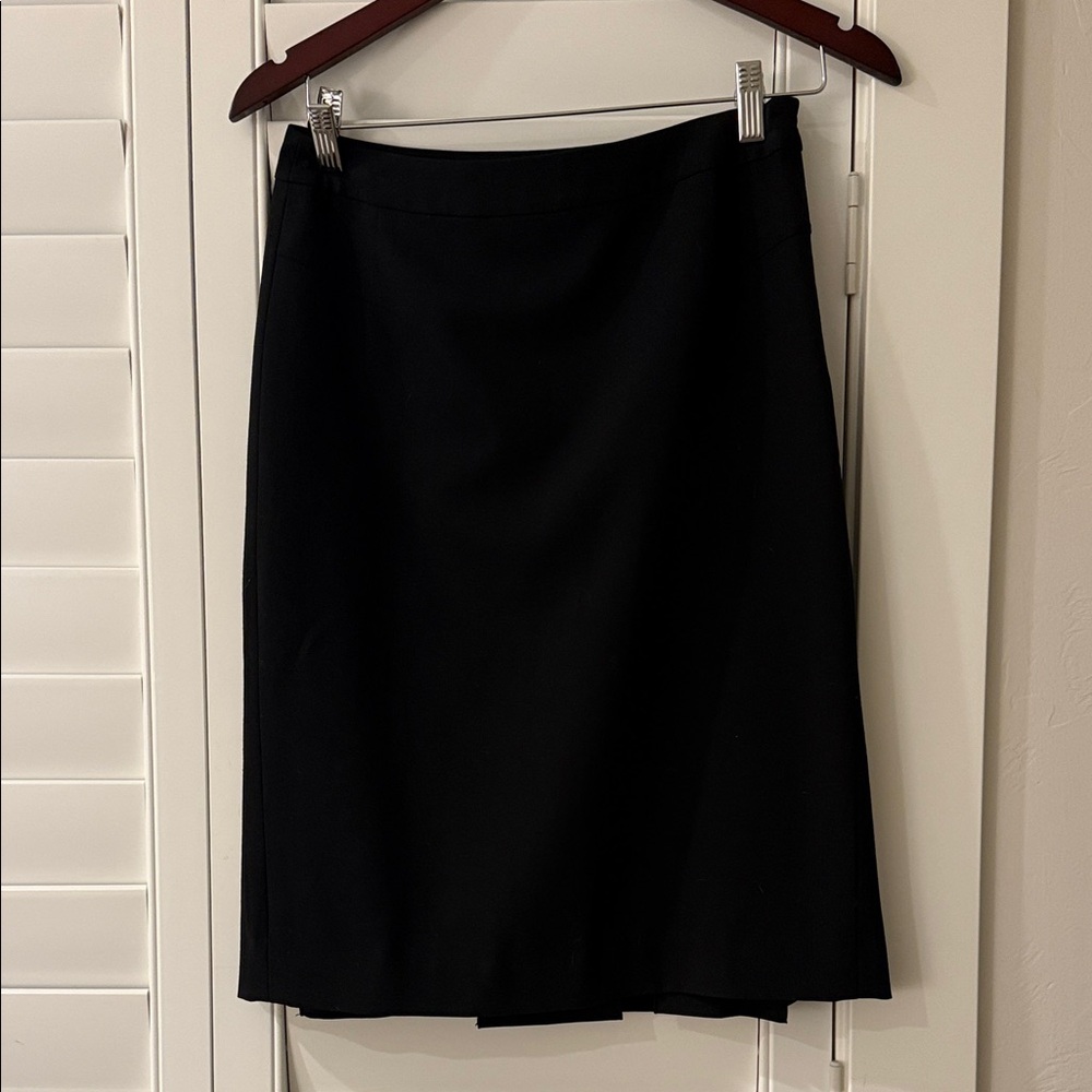 LOFT Classic Black Skirt with kick pleats